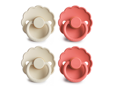 FRIGG cream/poppy pacifier Daisy latex (4-pack)